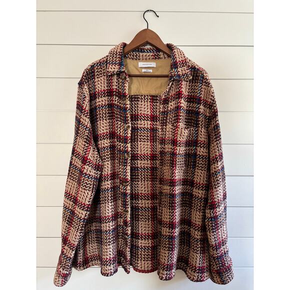 Urban Outfitters Men’s Plaid Knit Shacket Size M | Button Front Fall Overshirt - Picture 4 of 8